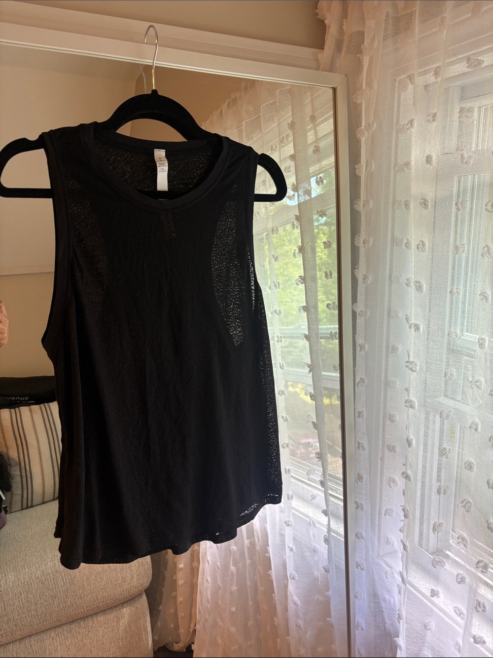lululemon athletica Black Sleeveless Mesh-Panel Tank